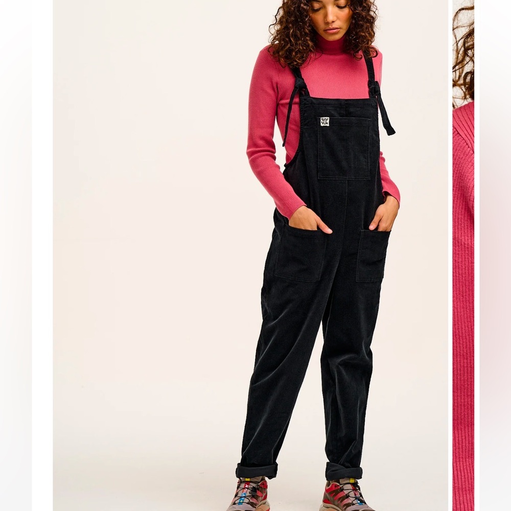 Lucy and Yak Black Corduroy Dungarees